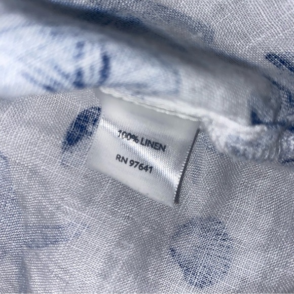 J Jill Love Linen Tank Top Seashells and Sand Dollars Size Medium - Picture 6 of 6